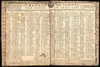 Almanach de cabinet pour l'année de grâce 1778.
