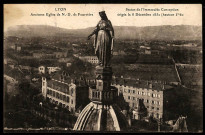Lyon. Ancienne église de Notre-Dame de Fourvière - Statue de l'Immaculée Conception.