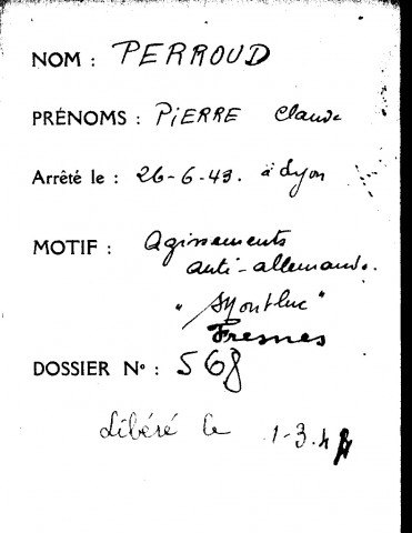 PERROUD Pierre Claude