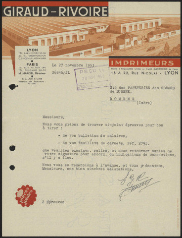 Giraud-Rivoire imprimeurs - Lyon.