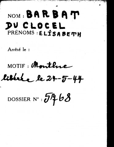 BARBAT DU CLOCEL Elisabeth