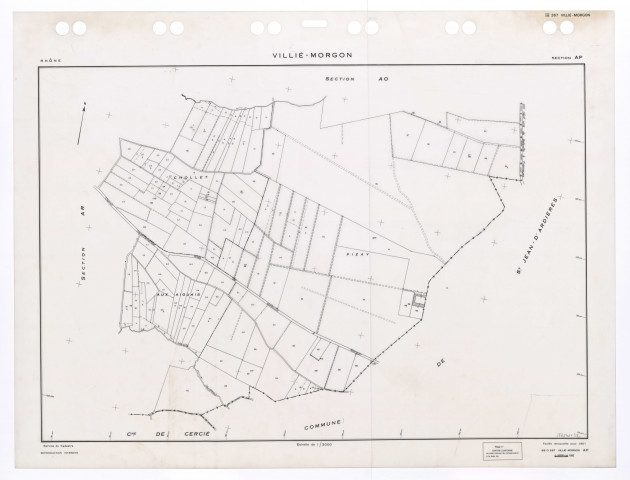 Section AP. Feuille renouvelée pour 1961. Edition à jour pour 1992.