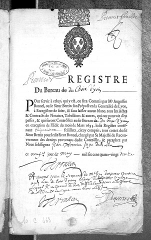 11 mai 1693-16 décembre 1693.