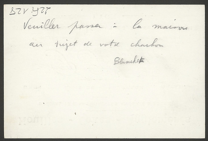 Houilles, cokes, agglomérés P. Honta - Lyon.