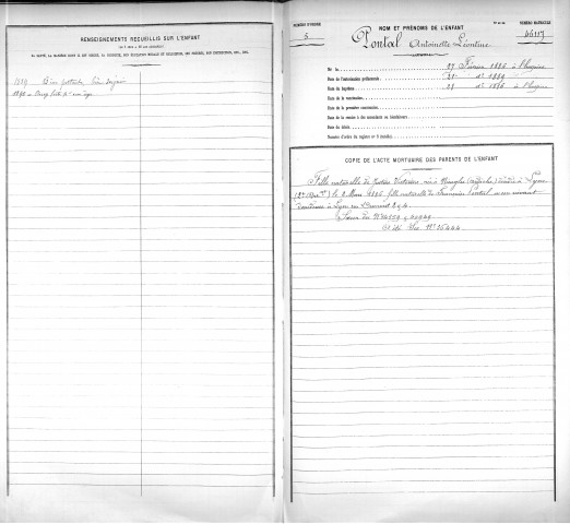 PONTAL, Antoinette, Léontine.