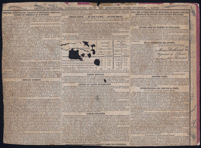Almanach des Postes 1876.