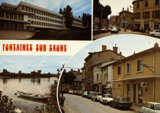 Fontaines-sur-Saône. Vues multiples en mosaïque.