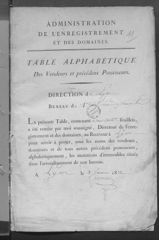 Janvier 1812-janvier 1825.