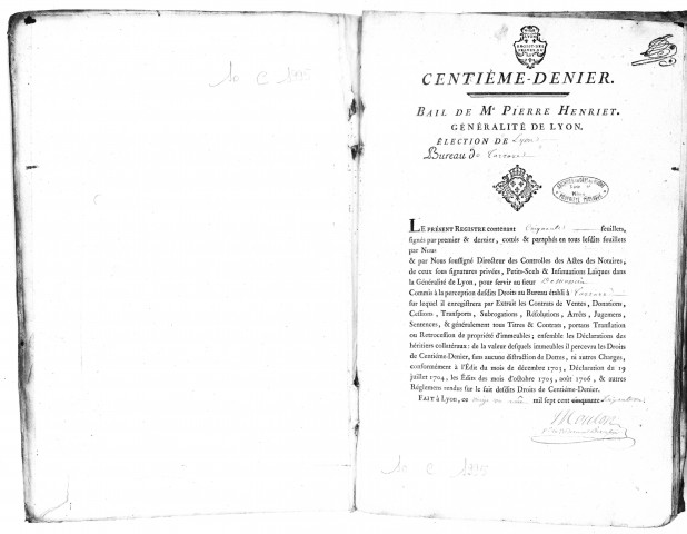 1er octobre 1761-6 novembre 1766.