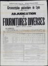 Circonscription pénitentiaire de Lyon. Adjudication de fournitures diverses (14 octobre 1935).