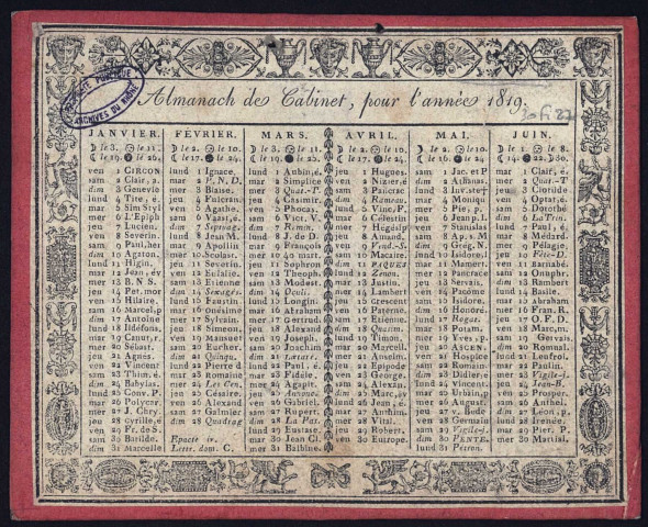 Almanach de cabinet pour l'année 1819.