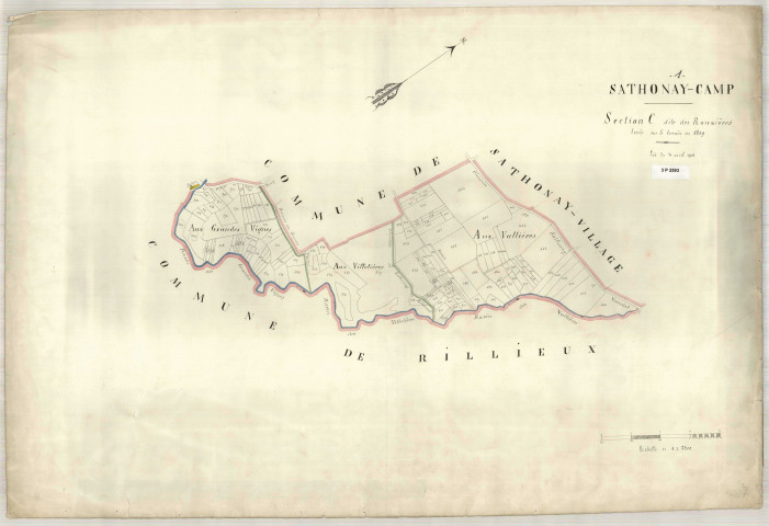 Section C dite des Ronzières, feuille unique : copie modifiée du plan napoléonien.