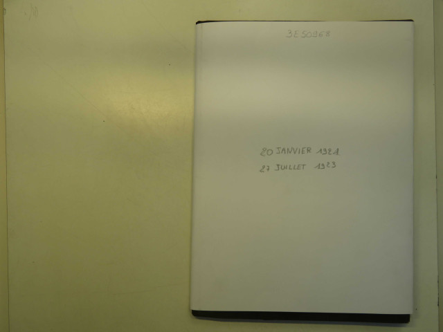 20 janvier 1921-27 juillet 1923