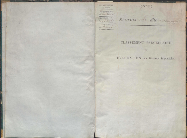 État de sections et matrice de rôle de la contribution foncière.