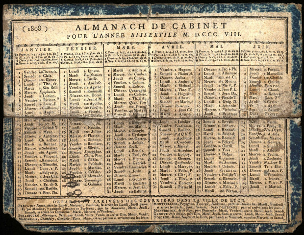 Almanach de cabinet pour l'année bissextile 1808.