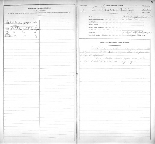 BECHE, Anne, Alexandrine.