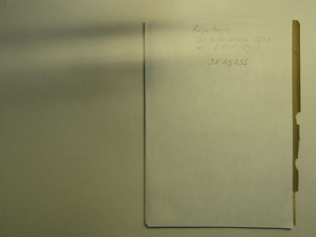 30 novembre 1899-1er août 1903