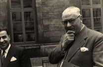 De gauche à droite : M. CAUSERET (de face), Armand HAOUR.