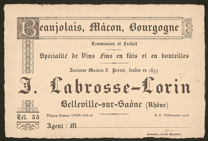 J. Labrosse-Lorin - Belleville-sur-Saône.