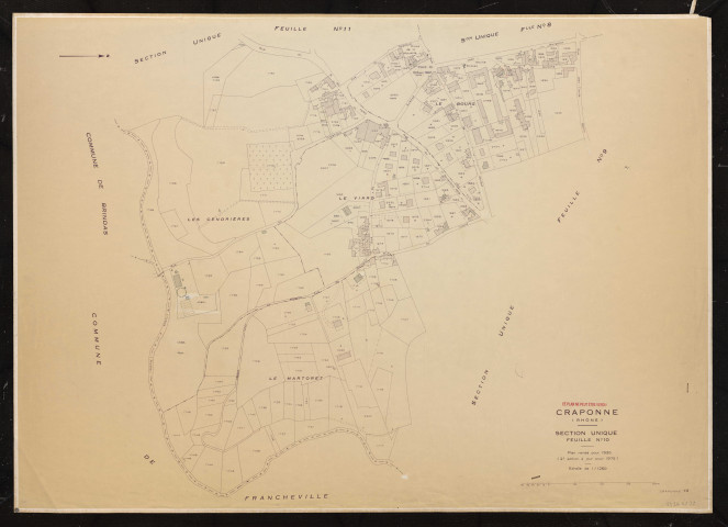 Section unique 10e feuille. Plan révisé pour 1935. 2e édition à jour pour 1975.