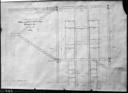 Canal de Jonage : usine à vapeur, charpente en fer du tableau de distribution, dessin.