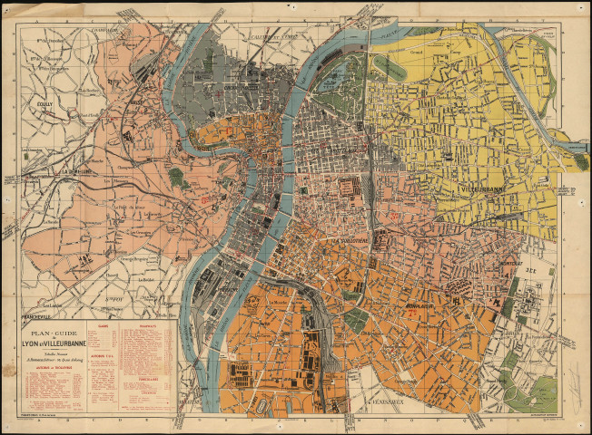 Plan guide de Lyon et Villeurbanne.