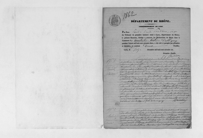 Décès - Section d'Albigny