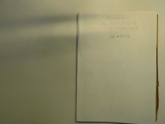 11 avril 1927-31 octobre 1931