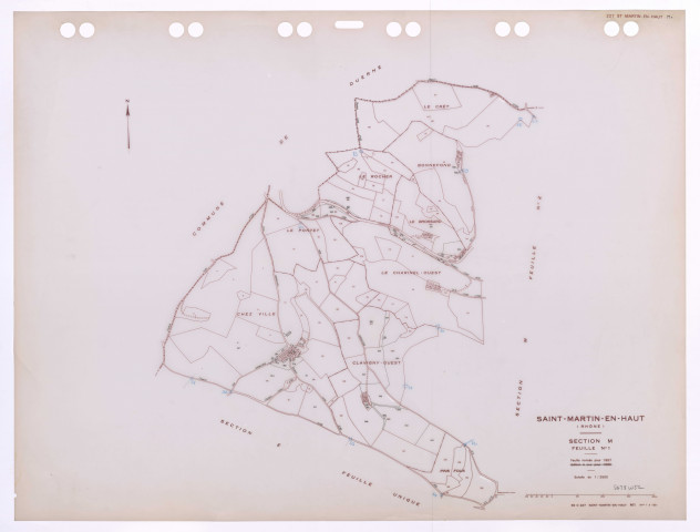 Section M feuille n°1. Feuille révisée pour 1957. Edition à jour pour 1985.