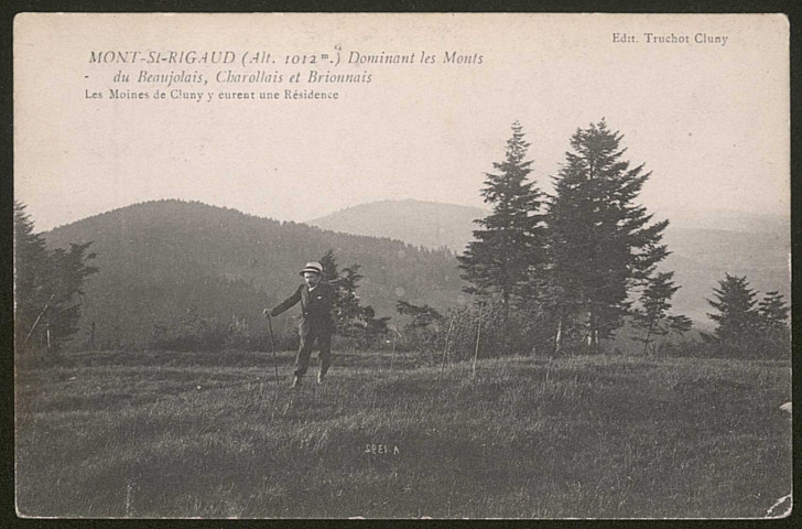 Mont Saint-Rigaud. Dominant les monts du Beaujolais, Charollais et Brionnais.