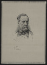Portrait de Pasteur sur soie tissé.