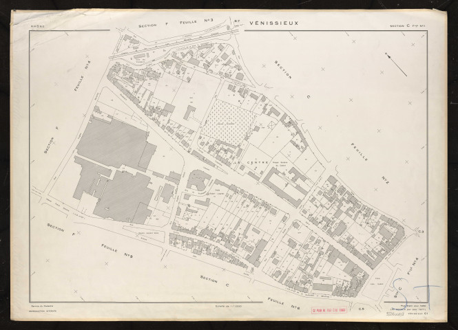 Section C feuille n°1. Plan établi pour 1950. 3e édition à jour pour 1977.