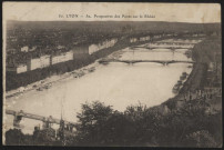 Lyon. Perspective des ponts sur le Rhône.