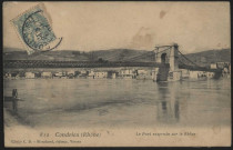 Condrieu. Le pont suspendu sur le Rhône.