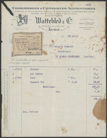 Wattebled et Cie - Lyon.