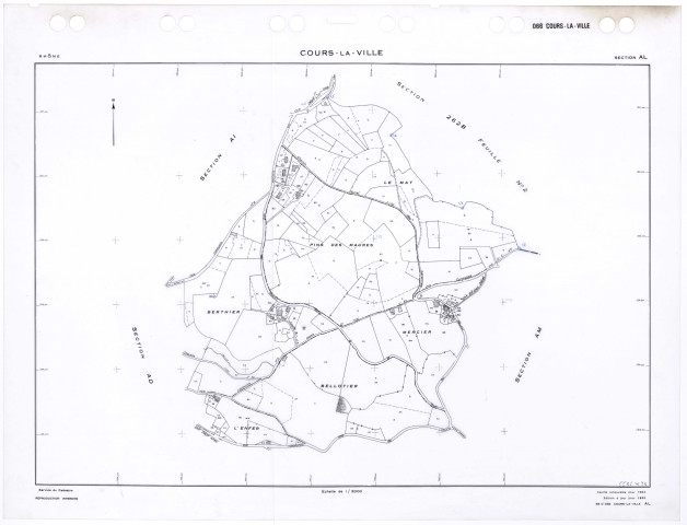 Section AL. Feuille renouvelée pour 1962. Edition à jour pour 1985.