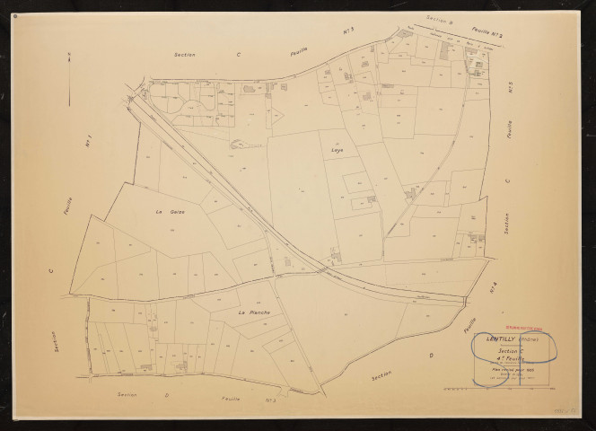 Section C feuille n°4 (partie de l'ancienne feuille unique). Plan cadastral révisé pour 1936. 2e édition à jour pour 1977.