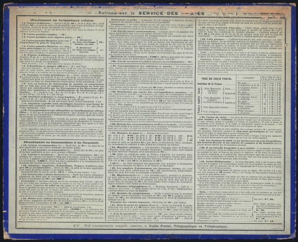 Almanach des Postes et des Télégraphes 1911.