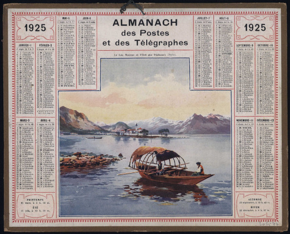 Almanach des Postes et des Télégraphes 1925.