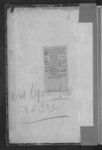 Lyon Sud : n° matricules 1-500