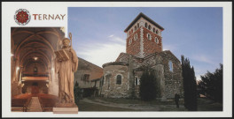 Ternay. Eglise romane Saint-Mayol du XIIe siècle. Statue en tilleul de Saint Mayol (XIXe siècle).