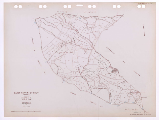 Section A feuille n°2. Feuille révisée pour 1957. Edition à jour pour 1985.
