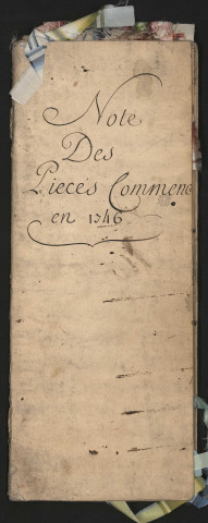 « Note des pièces commencées en 1736 ».