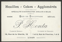 Houilles, cokes, agglomérés P. Honta - Lyon.