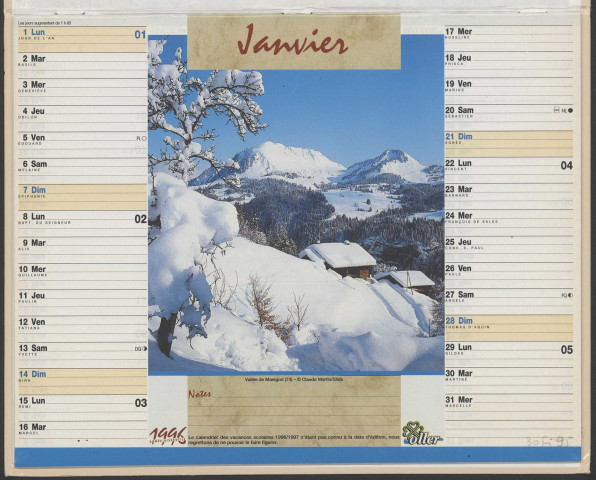 Almanach du facteur 1996.