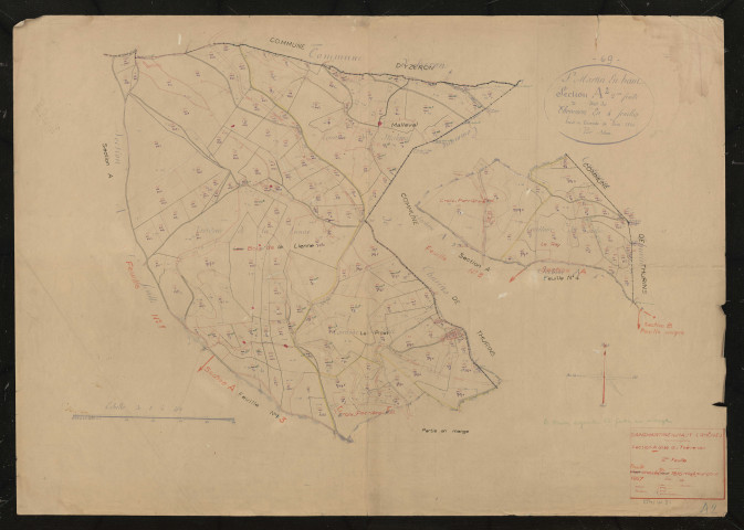 Section A dite du Thévenon 2e feuille. Feuille dressée en 1816 mise à jour pour 1957.