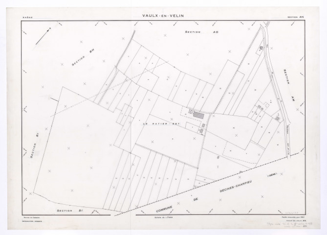 Section AN. Feuille renouvelée pour 1967. Plan annulé lors de la 2e édition de 1977.