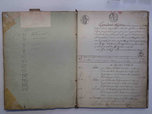 10 janvier 1820-9 janvier 1821