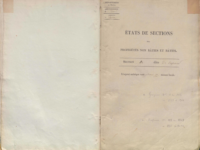 État de sections.