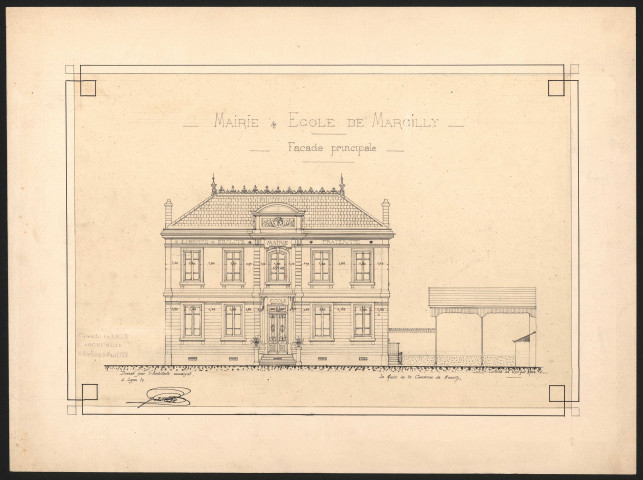 Plan de la façade principale.